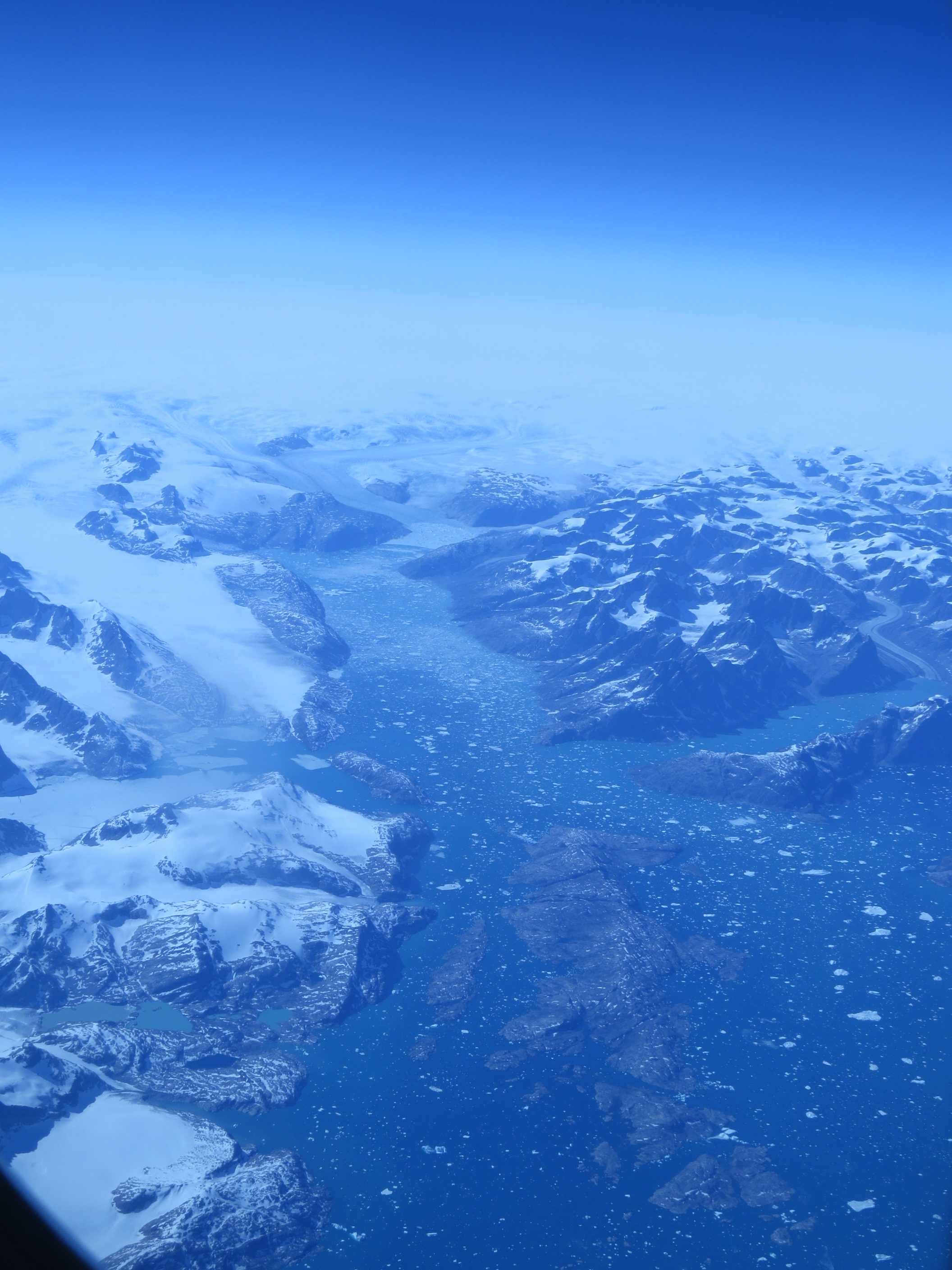 Greenland from the air. Slush river, 
