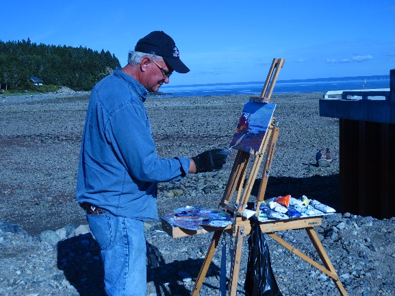 The painter in blue, Alma