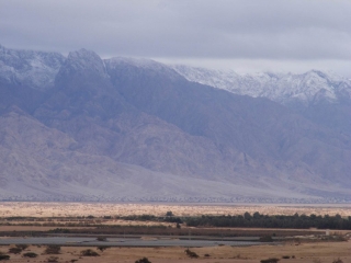 Light in the valley, snow in the mountains. Edom 2013