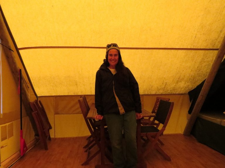Inside Huttopia tent, Parc National du Bic, Quebec