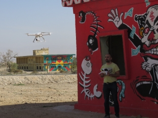 Play drone with Palestinian owner. Old Jordanian base, Project Gallery Minus 430. Kalya