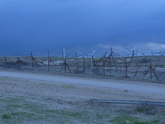 Border fences towards Jordan