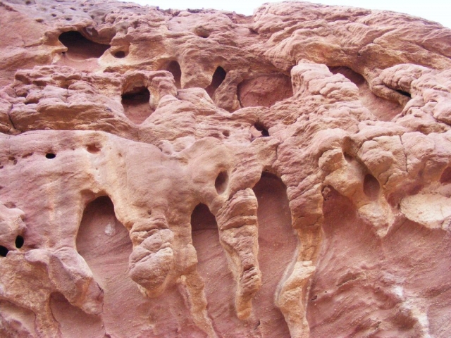 Sculptures by wind and water. Painted Desert, Arava. Israel