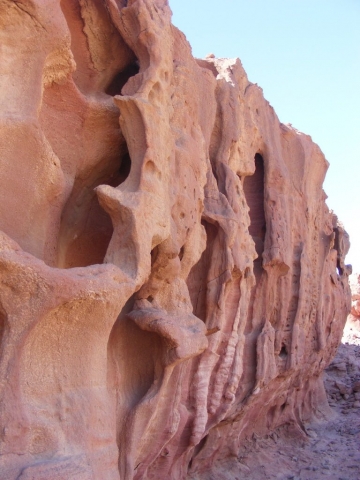 Holding on. Colored rocks in Painted Desert, Arva, Israel.