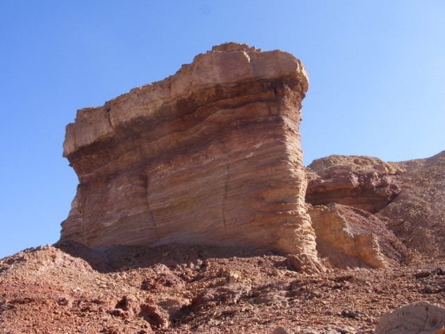 Eroded, standing strong. Painted Desert. Arava,Israel