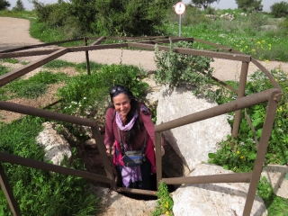 Descending into a cistern, Neot Kedumim