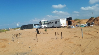 Squatters colony by beach, Hadera Squatters colony by beach, Hadera, Israel
