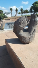Environmental sculpture on promenade along Hadera "River" Environmental sculpture on promenade along Hadera "River", Israel