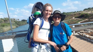 Almagor brave hikers on Hadera "River" bridge Almagor brave hikers on Hadera "River" bridge, Sharon, israel