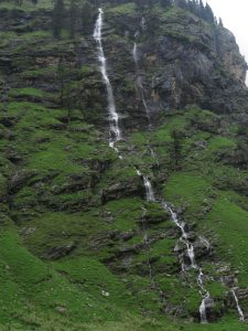 Water cascading down a high Himalayan mountain on the road from Manali to Leh, Himachal Water cascading down a high Himalayan mountain on the road from Manali to Leh, Himachal