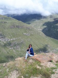 Indian beauty posing on rock as we wait due to maintenance on road from Manali to Leh Indian beauty posing on rock as we wait due to maintenance on road from Manali to Leh