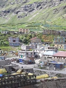Buddhist village in mountain valley on road from Manali to Leh, Himachal Pradesh Buddhist village in mountain valley on road from Manali to Leh, Himachal Pradesh