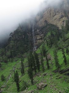 Water cascading down a high Himalayan mountain on the road from Manali to Leh, Himachal Water cascading down a high Himalayan mountain on the road from Manali to Leh, Himachal