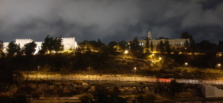 jerusalem City Wall and Mount Zion viewed from Yemin Moshe