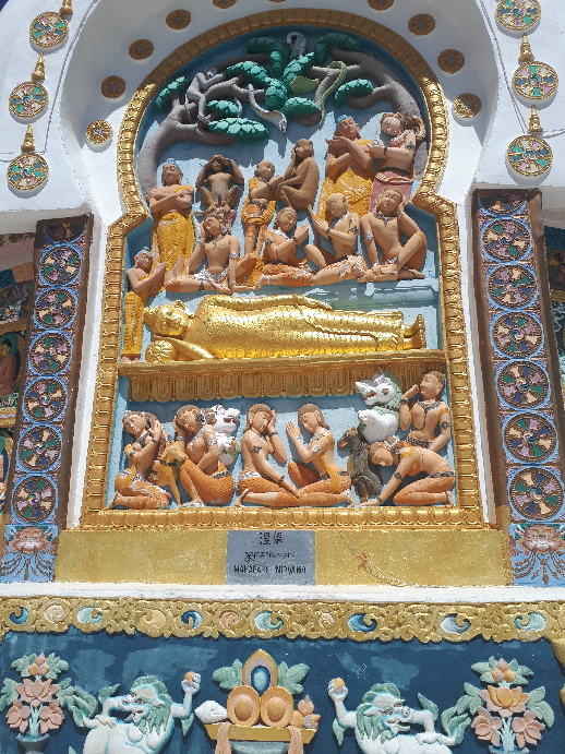 Buddha with naked women in paradise, Shanti Stupa, Leh