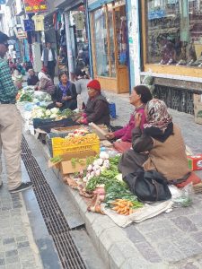Ladhaki women selling fruit and veggies in Main Bazaar, Leh