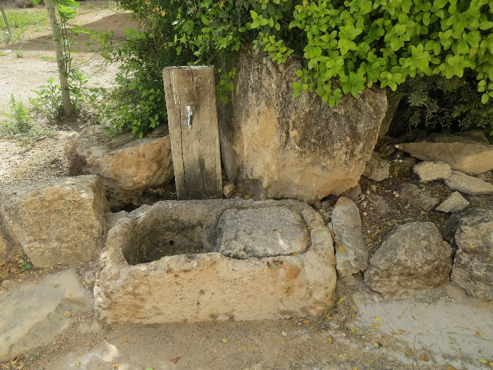 Faucet and stone drain. Beit Guvrin National Park