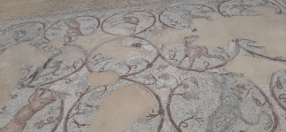 Floor of Gaza synagogue. Good Samaritan Outside Museum