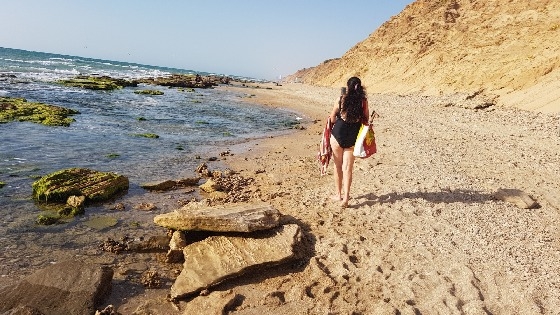 Walking on Apollonia beach