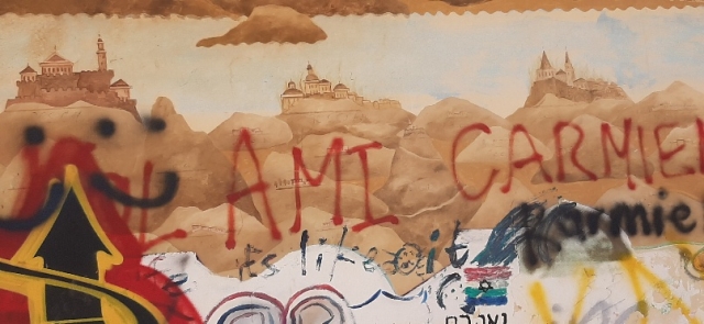 Crusader map copy desecrated with graffity. Lido Crusader map copy desecrated with graffity. Lido