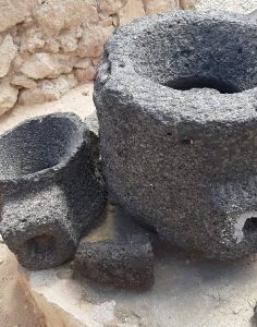 Flour mill from basaltic rock. Mamshit National Park
