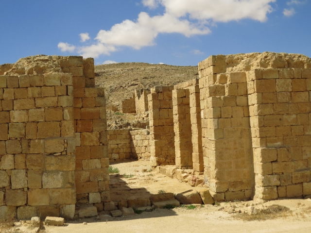 Alley between buildings. Mamshit National park Alley between buildings. Mamshit National park