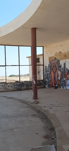 Mural in abandoned British camp. Lido Mural in abandoned British camp. Lido