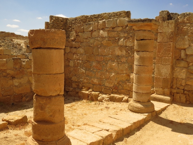 Pillars reassembled. Mamshit National Park Pillars reassembled. Mamshit National Park
