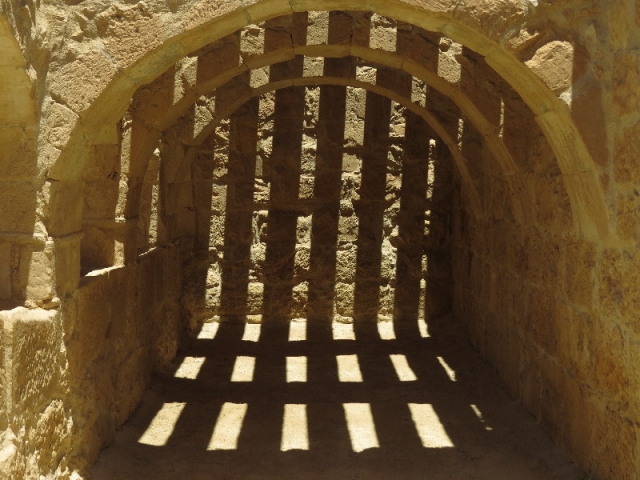 Shadow pattern. Stables. Nabatu House. Mamshit National Park Shadow pattern. Stables. Nabatu House. Mamshit National Park