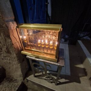 Five candles tonight on the street in Tzfat. Spreading the light.