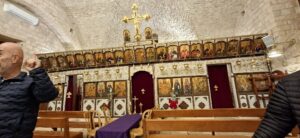 Full iconostasis in Mi'Ilya's Greek Catholic church.